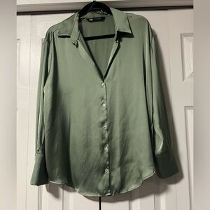 Zara satin effect blouse